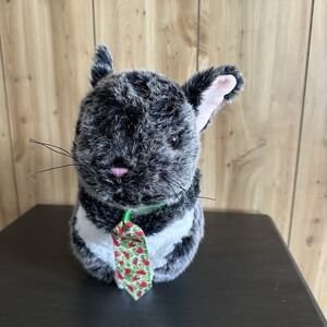 Adore Gizmo Chinchilla Plush Stuffed Animal 12" Wearing A Tie